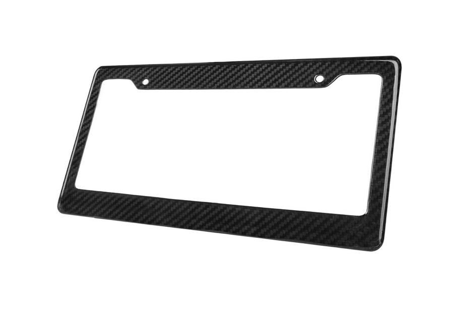 Car license plate frame cover, front and rear carbon fiber wide roof, suitable for Dodge