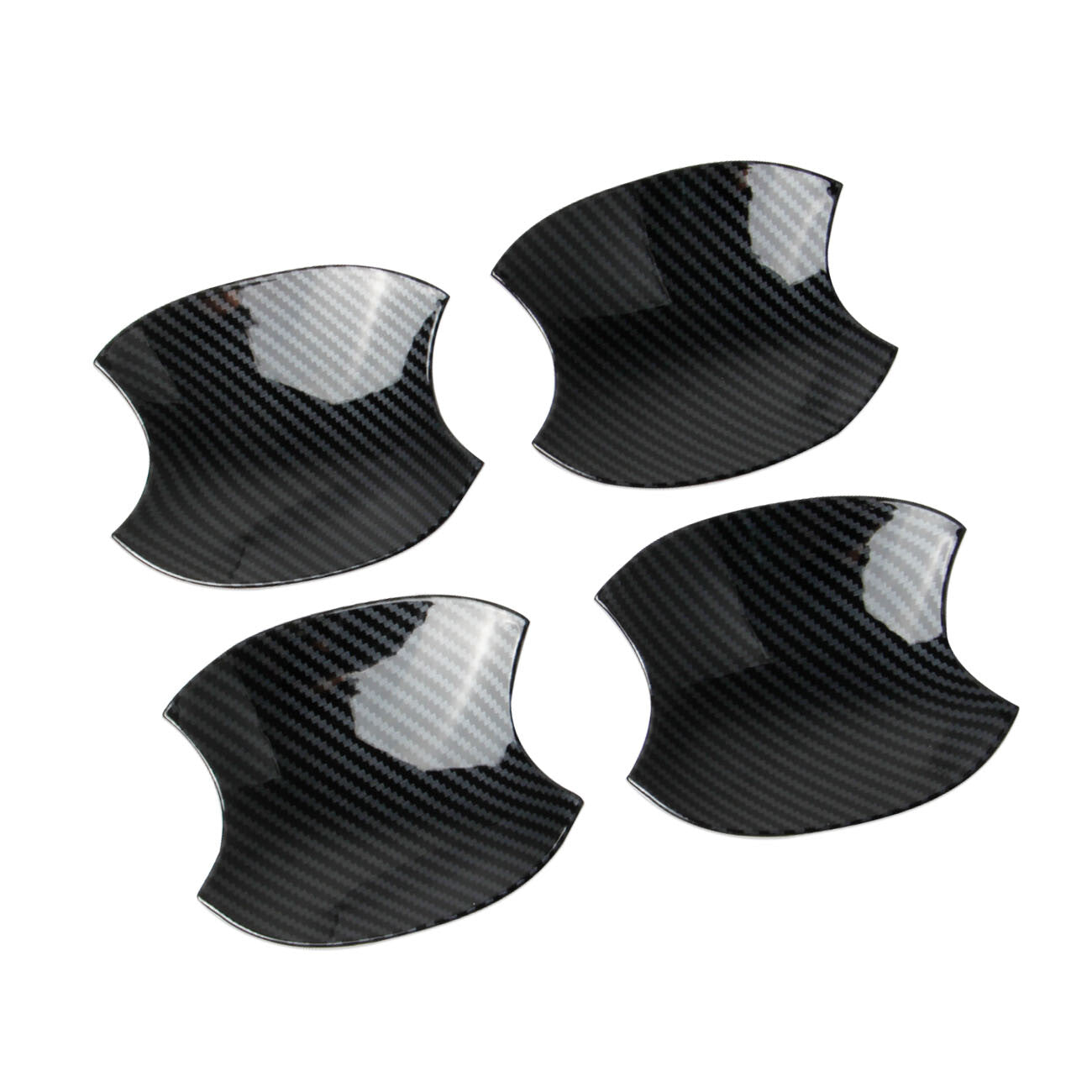 Carbon fiber style door handle bowl anti-scratch cover trims for Toyota Tundra