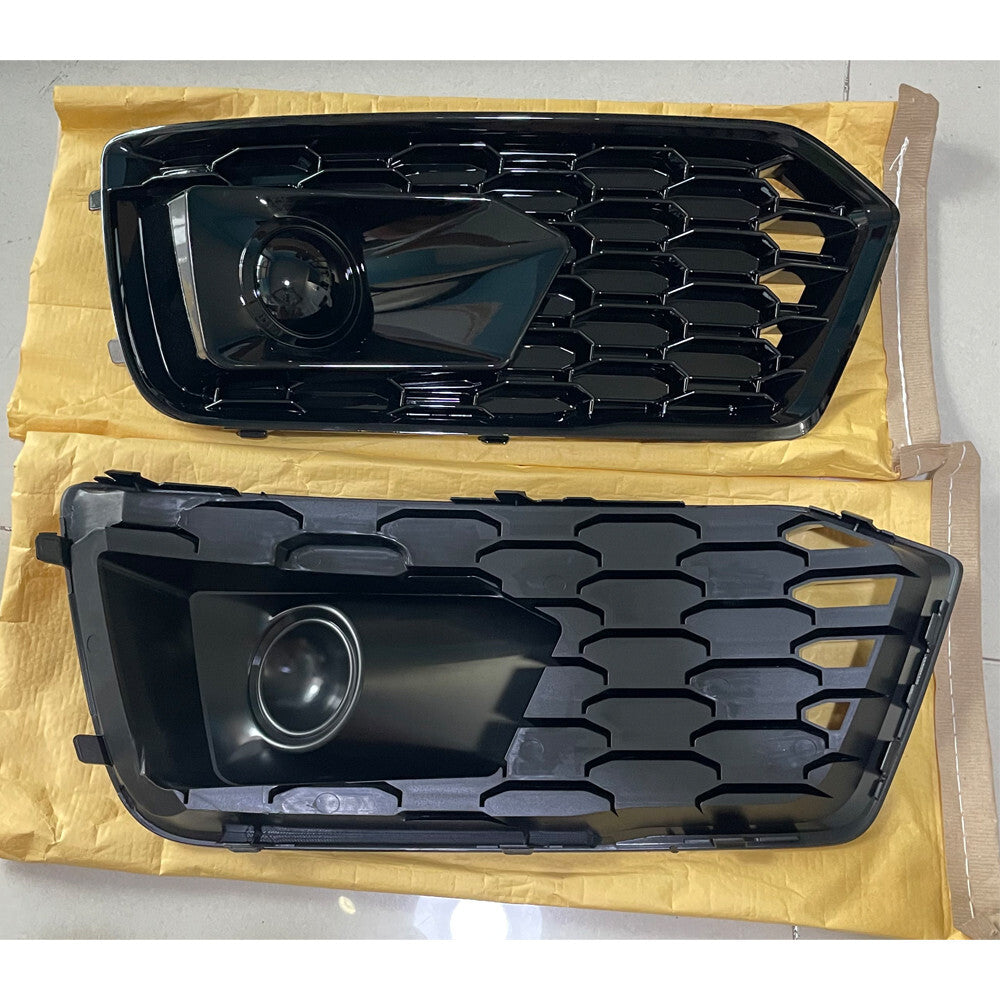 Fit for Audi Q5 2018 2019 2020 Front Bumper Fog Light Cover Fog Lamp Grill Black