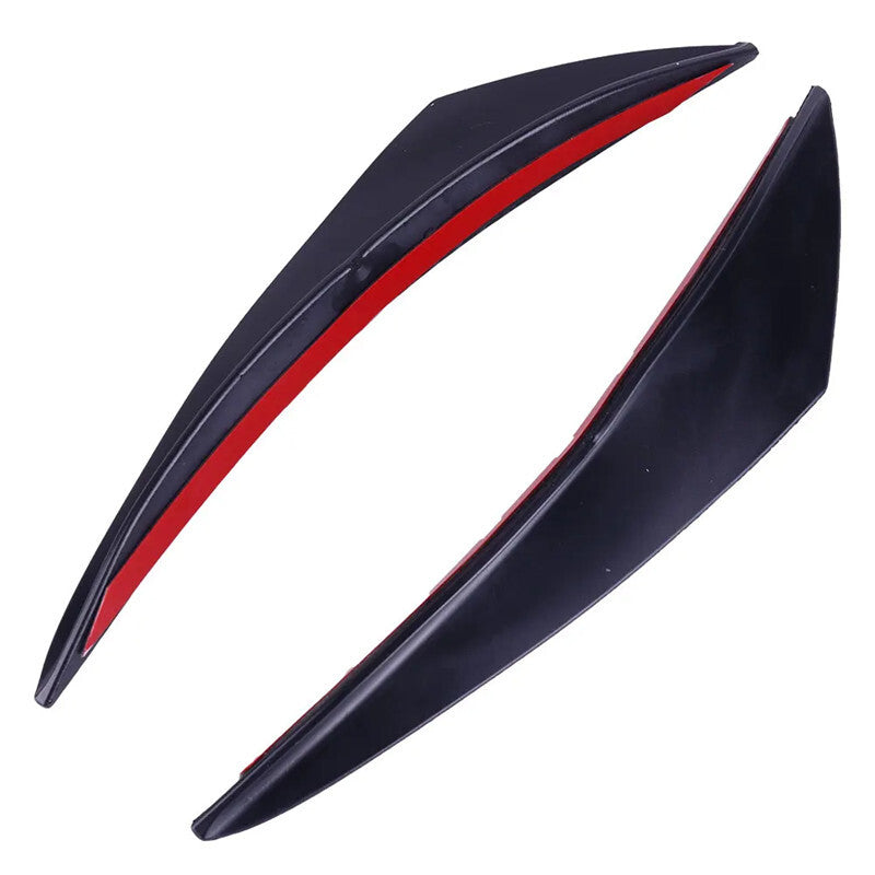 6x Universal Black Car Front Bumper Lip Rubber Fin Splitter Spoiler Body Sticker