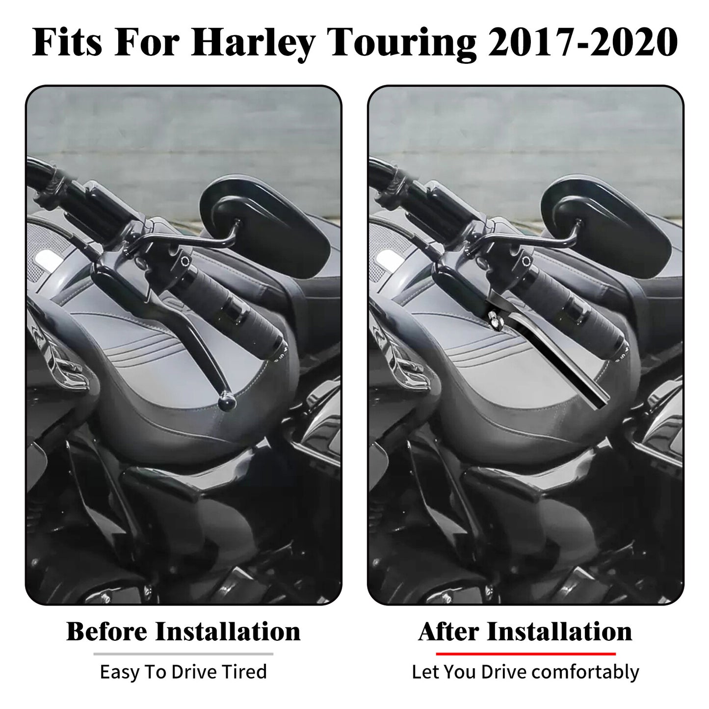 Black Brake Clutch Levers for Harley Touring Street Electra Road Glide 2017-2020