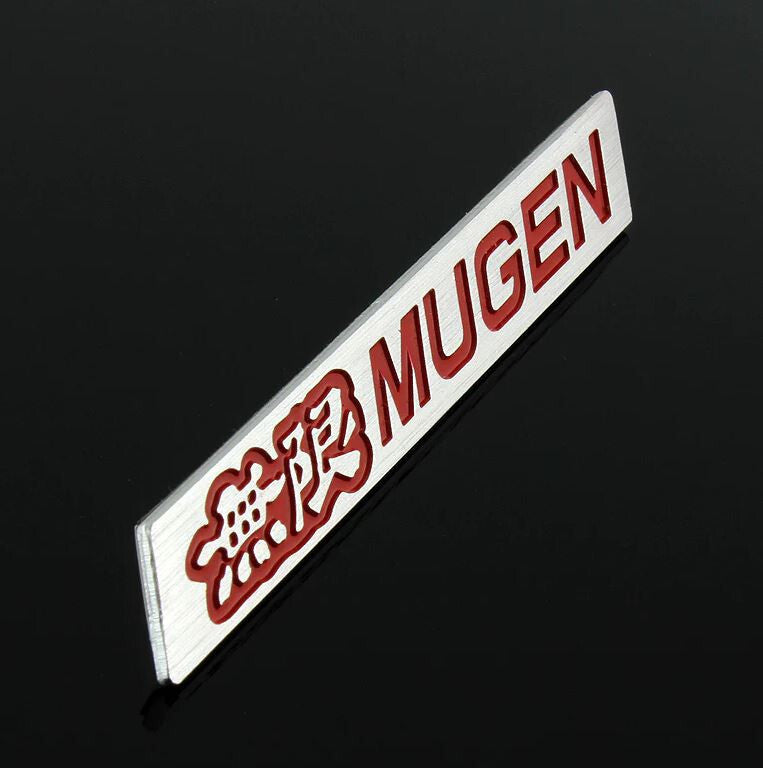 Mugen car rear sticker boot trunk badge for Nissan silver/red