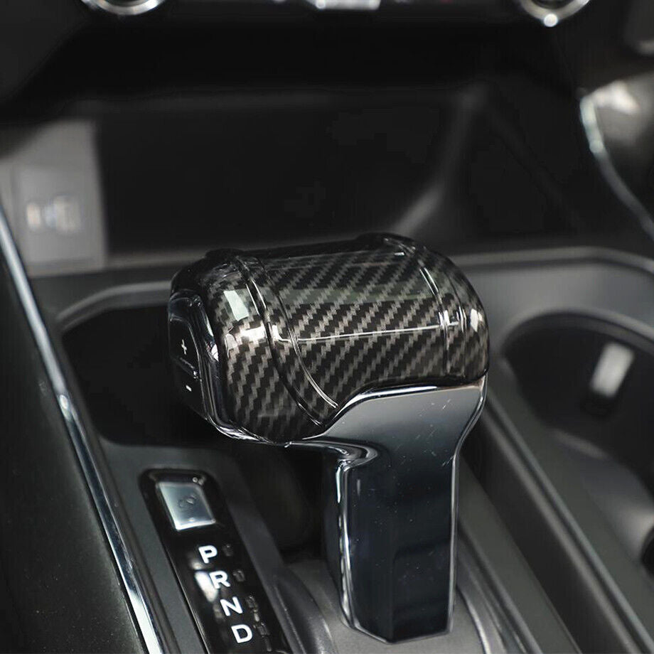 For 2021-2023 for ford F150 F-150 ABS Carbon Fiber Style Shift Button Cover Trim
