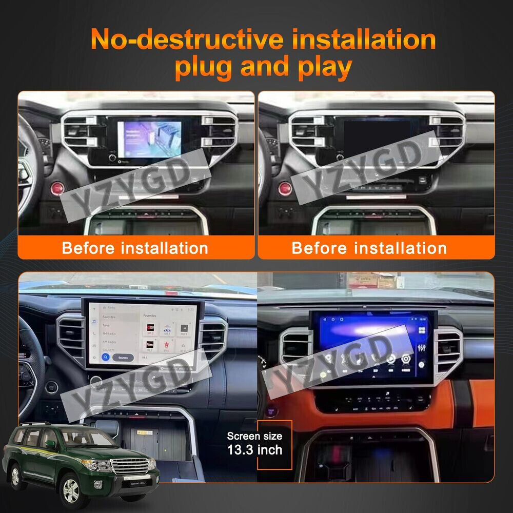 13.3for Toyota Tundra /Sequoia 2022 2023 CarPlay 2Din Car Radio Receiver Screen