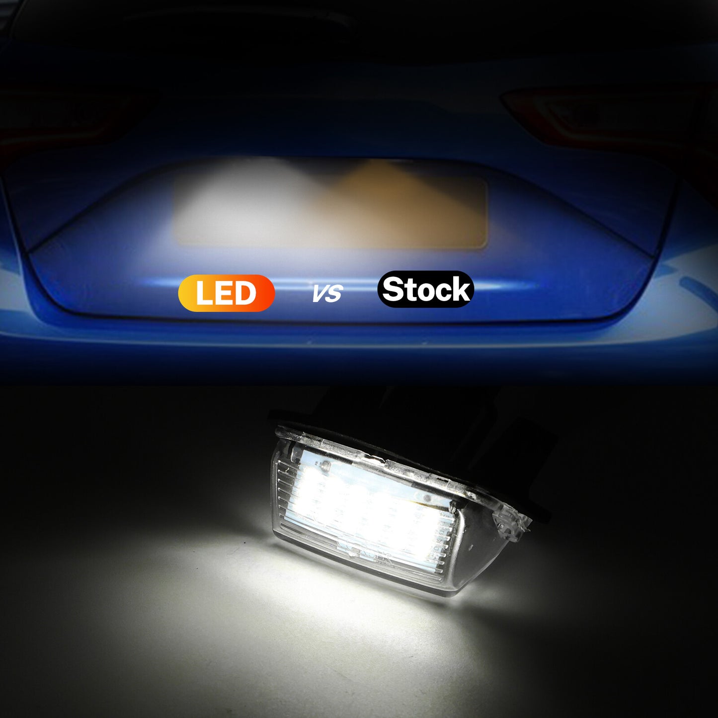 2x Rear LED License Number-Plate Light Lamp White for Toyota for Camry Yaris Prius C