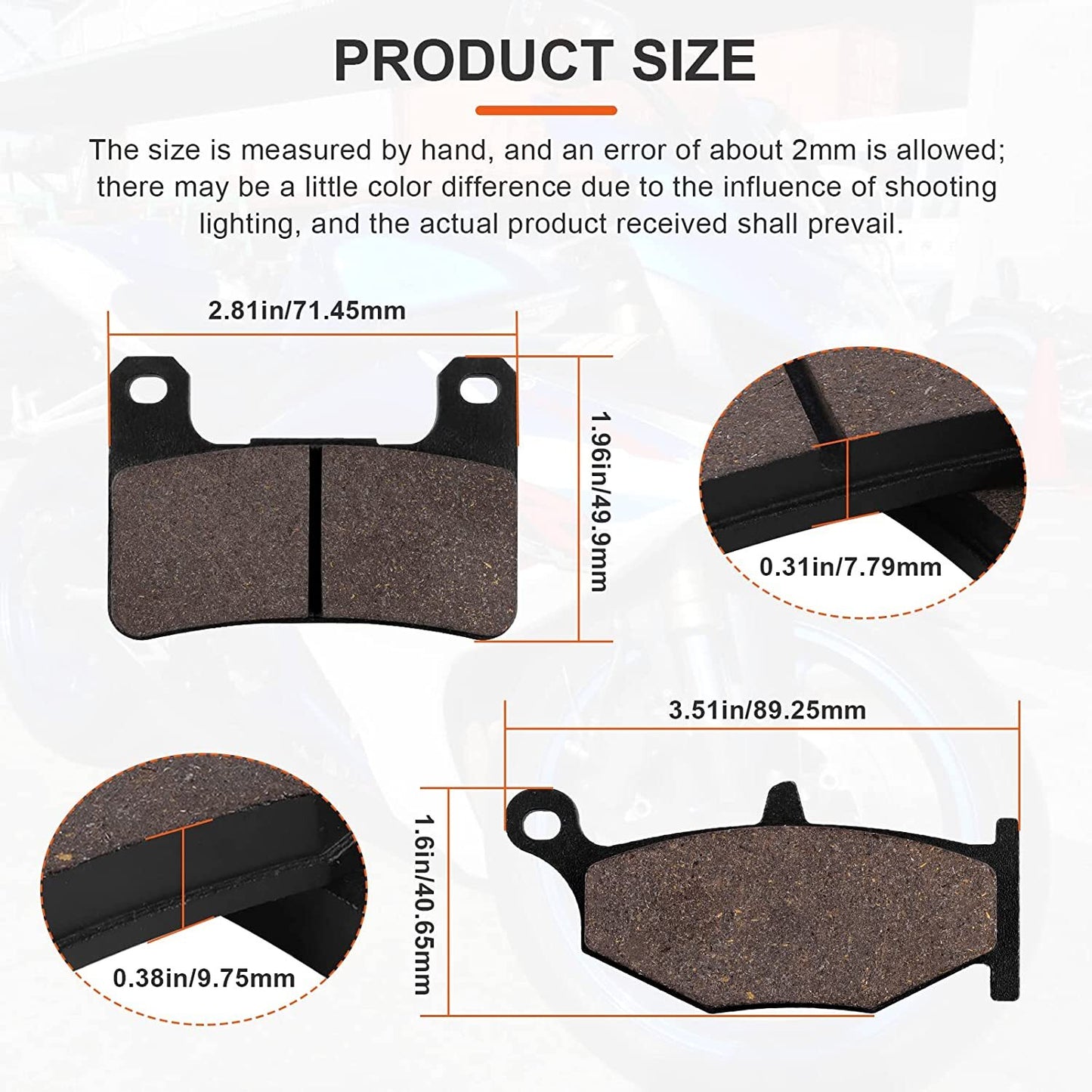 Brake Pad for Suzuki GSXR600 750 K6/K7/K8/K9/L0,GSXR1000 K7/K8,GSX1300R Hayabusa