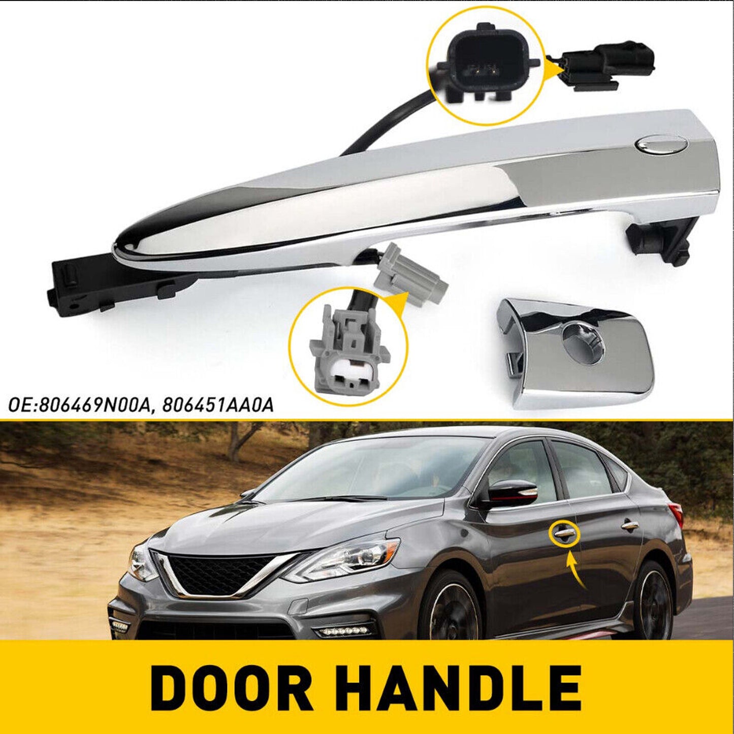 Front Driver Exterior Door Handle fit NissanSentra 13-16 Maxima 09-14 AT