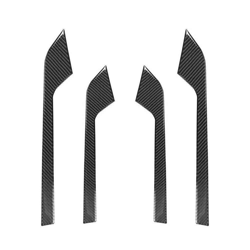4Pcs Carbon Fiber Look Interior Door Handle Panel Trim for Audi A4 B9 2017-2020