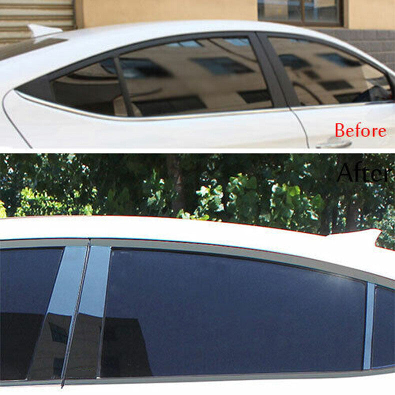 for Hyundai for Elantra 2017-2020 Black Steel Window Pillar Posts Strip Door Trim 6x