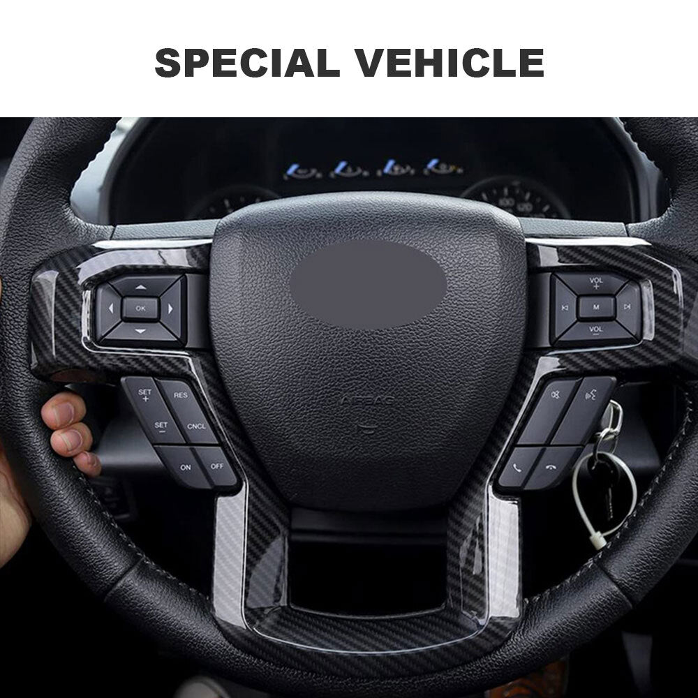 Carbon Fiber Interior Steering Wheel Moulding Trim For 2015 -2019 for ford F150