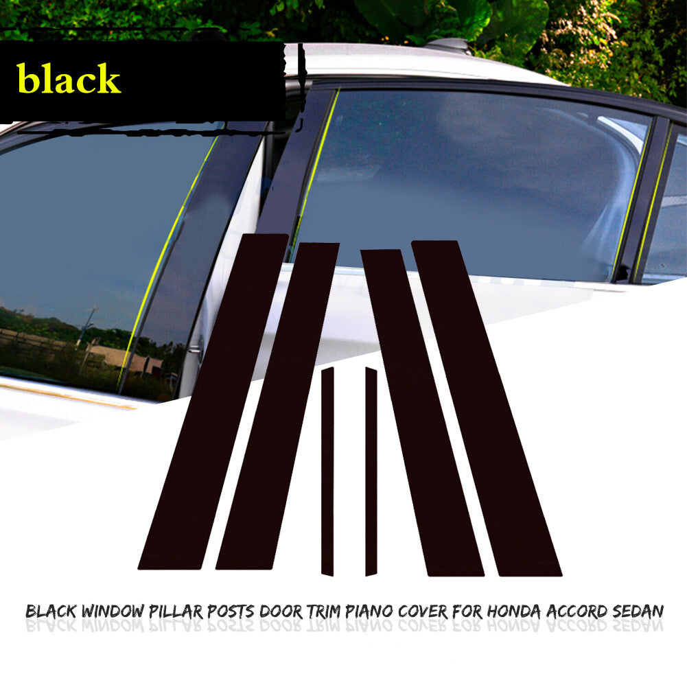 Black pillar window protection trim cover for 08-12 for Honda Accord 4DR