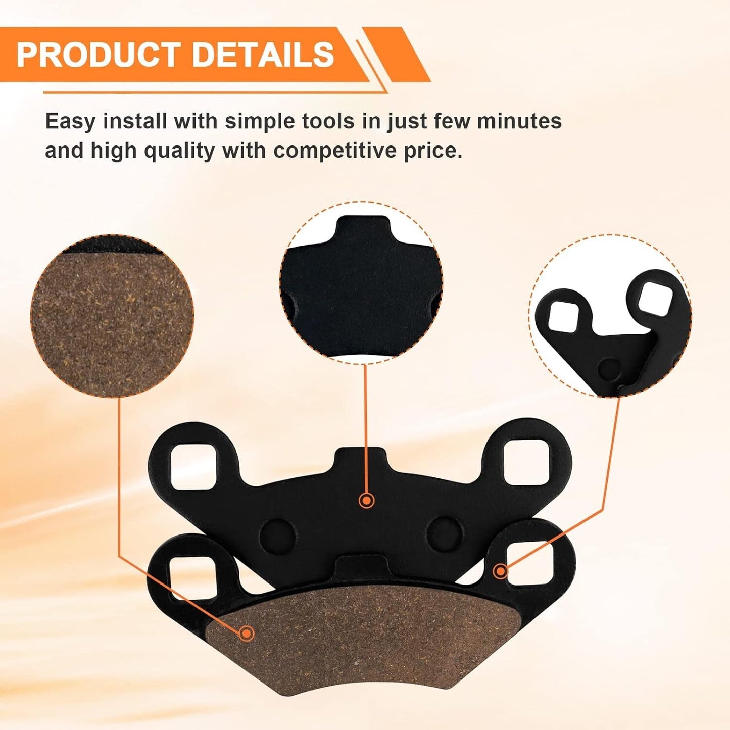 Brake Pad for Polaris Magnum 325 330 400 Scrambler 500 Twin 700 EFI MV Twin 800