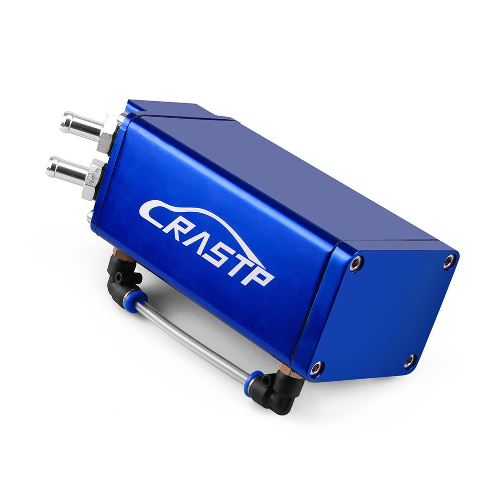 Square Shape Engine Oil Catch Can Tank Reservoir Breather Fuel Tank Blue