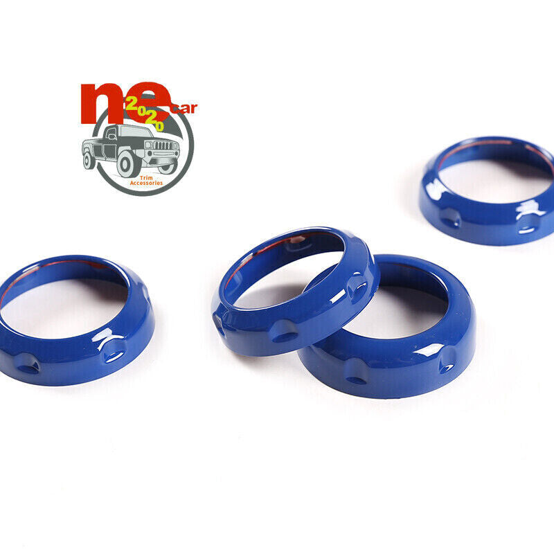 ABS Blue Central Control Air Condition Ring Knob Cover For Tyota Tcoma 2014-2020