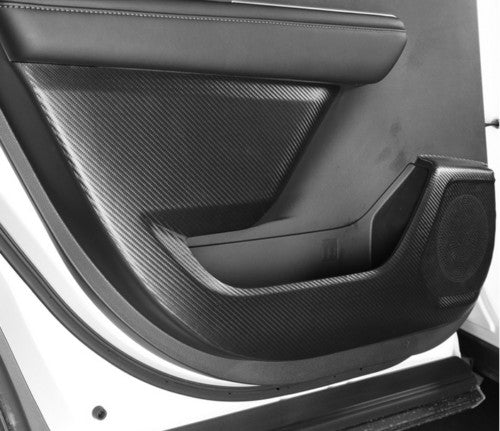 Carbon Fiber Leather Door Anti-Kick Anti-Dirty Guard for Toyota Highlander 20-23