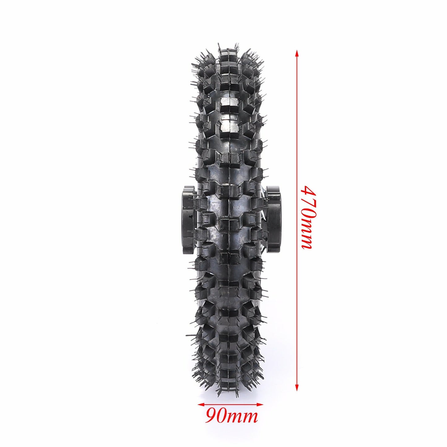80/100-12 Rear Tire + 12mm Rim Axle Brake Assembly for Dirt Pit Bike 125cc