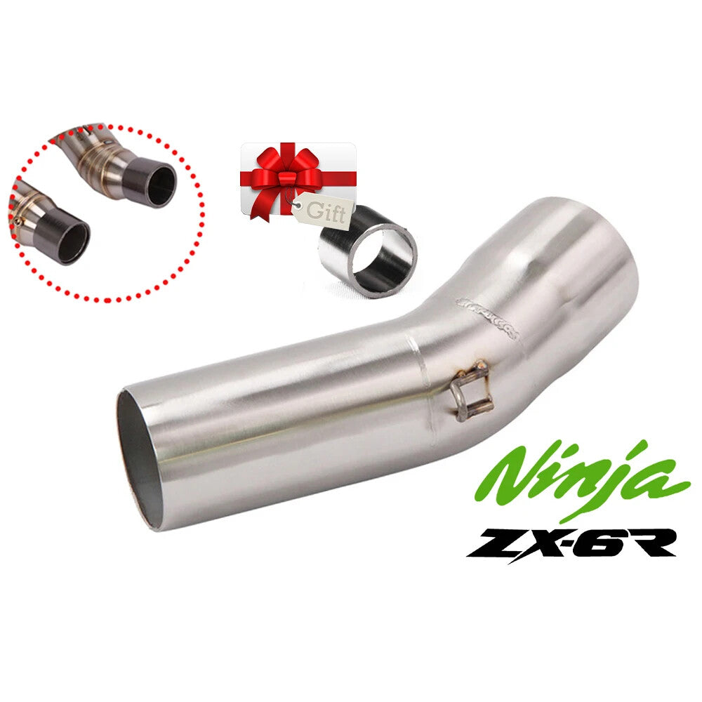 Middle Pipe Tube Exhaust Connector for Kawasaki ZX6R ZX636 2009-2020 Exhaust Muffler