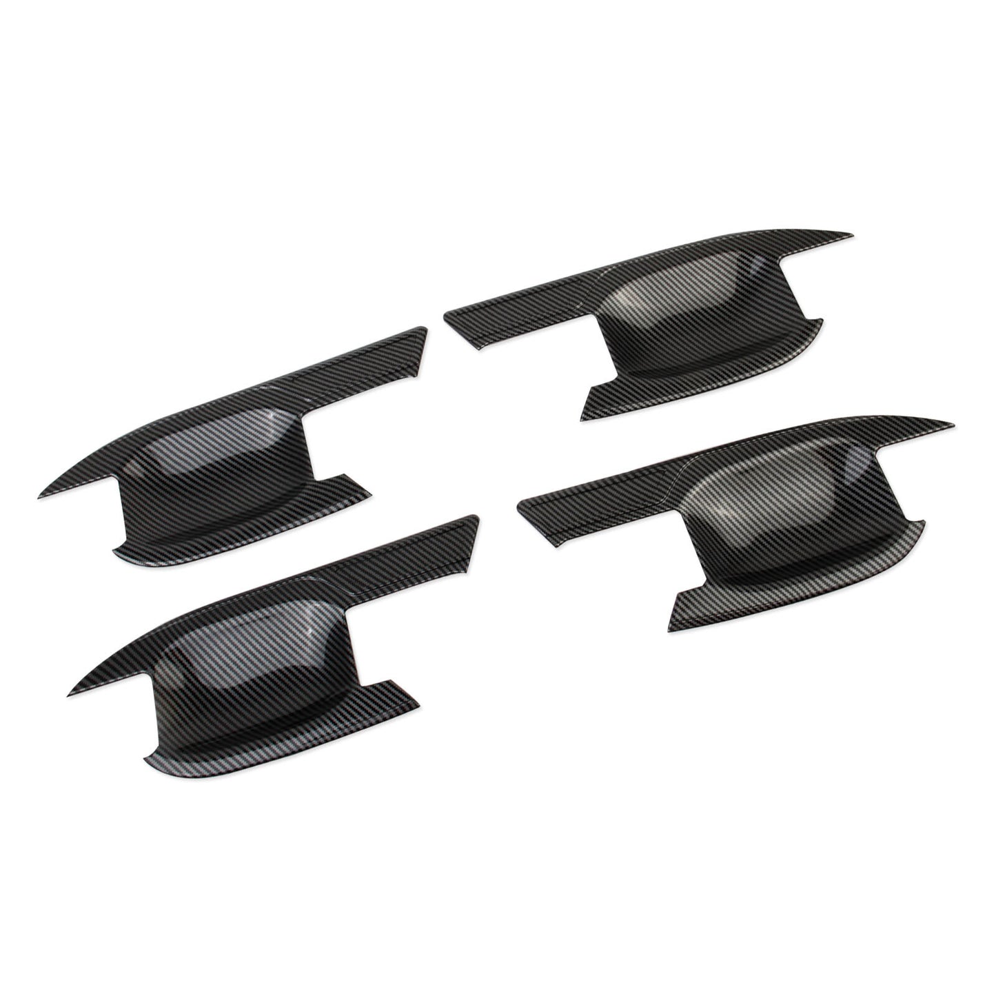 Carbon Fiber Style 4-Door Handles Bowl Cover Trim Bezel for 2025 for Hyundai Santa