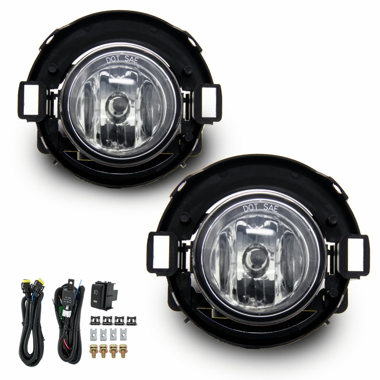 Fits 2005-2015 for Nissan Xterra Transparent Lens 1 for Front Bumper Fog Lights