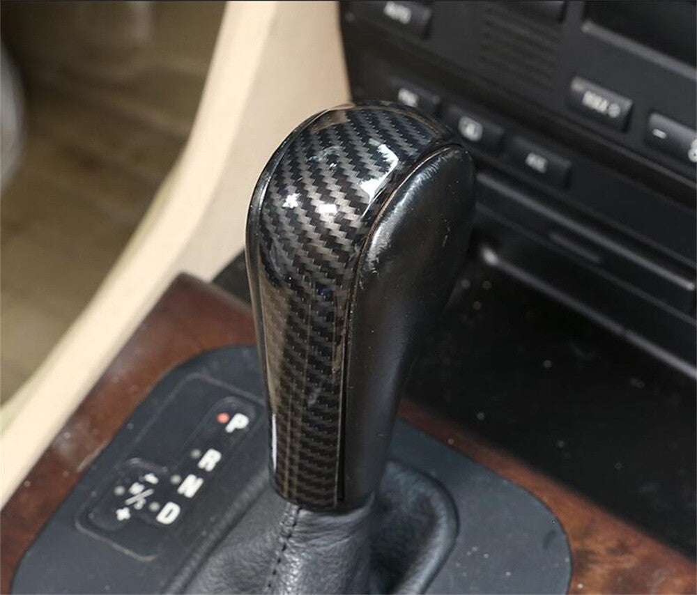 Carbon Fiber ABS Gear Shift Knob Trim for BMW X3 06-10 X5 2004-06 5 Series 96-07