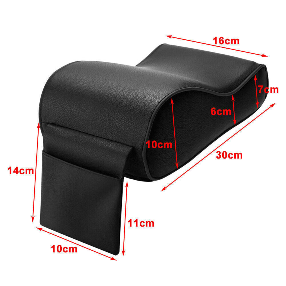 Carbon Fiber Black Car SUV PU Memory Foam Console Armrest Box Cushion Mat Pad