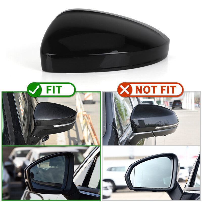 Left Driver Side Door Wing Mirror Cover Cap Black Fit for VW for Tiguan 2017-2023