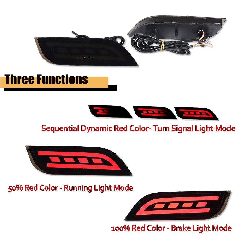 Smoked Rear Reflector Fog Lights and Tail Brake Lights for Subaru Impreza WRX STi (2 Pieces)