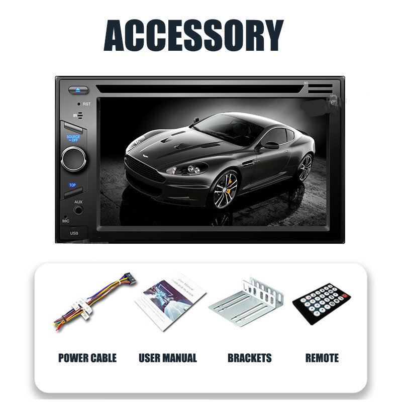 6.2in Car FM Monitor DVD CD Multimedia Video Play For Carplay Radio Stereo Navi