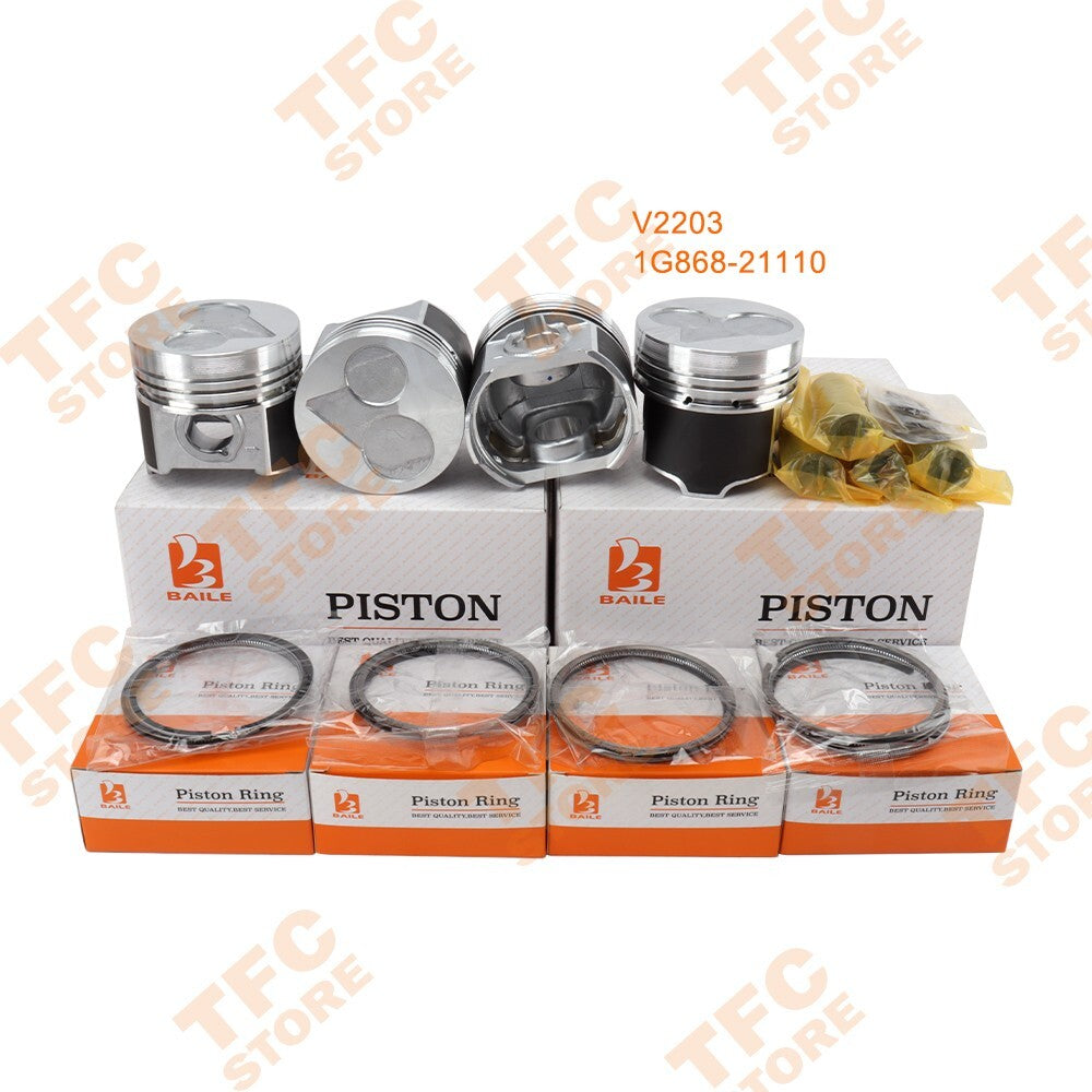 New Kit Piston Rings STD FITS Kubota V2203 4 Cylinders (1G868-21110)