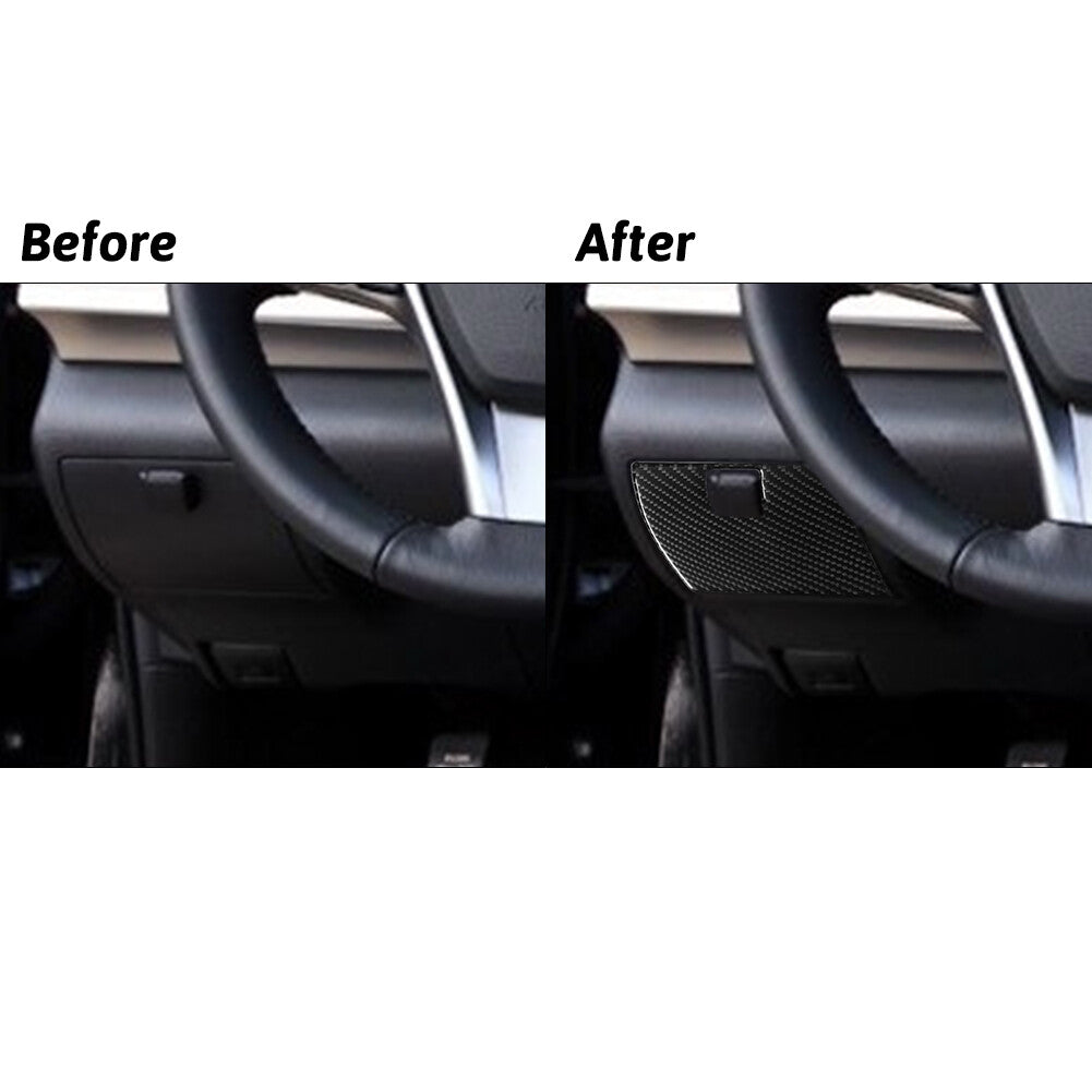 1X Carbon Fiber Inner Driver Side Storage Cover Trim for Toyota for Camry 2012-2014