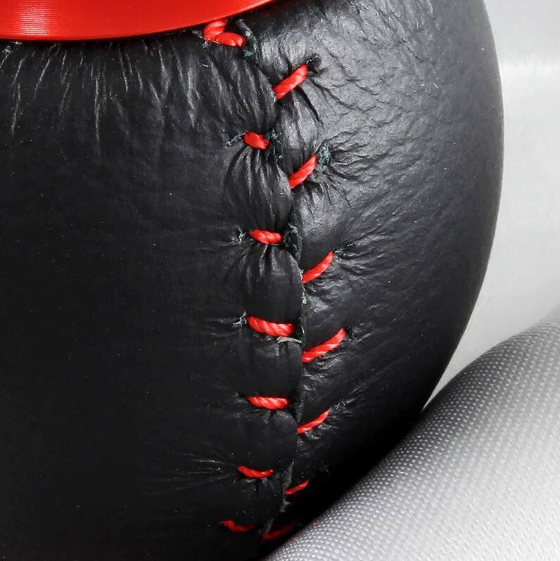 Car Shift Knob 5-speed Mugen, black and red PVC leather, suitable for Honda for Civic,CRX, for Acura .