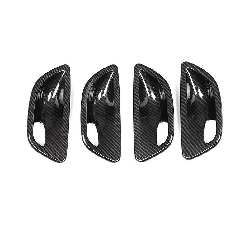 For 2011-16 for BMW 5 Series ABS Carbon Fiber Interior Door Bowl Frame Cover Trim 4P