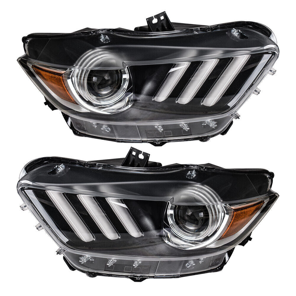 Left Headlight For 2015-2017 for Ford for Mustang LED Tube HID/Xenon Projector