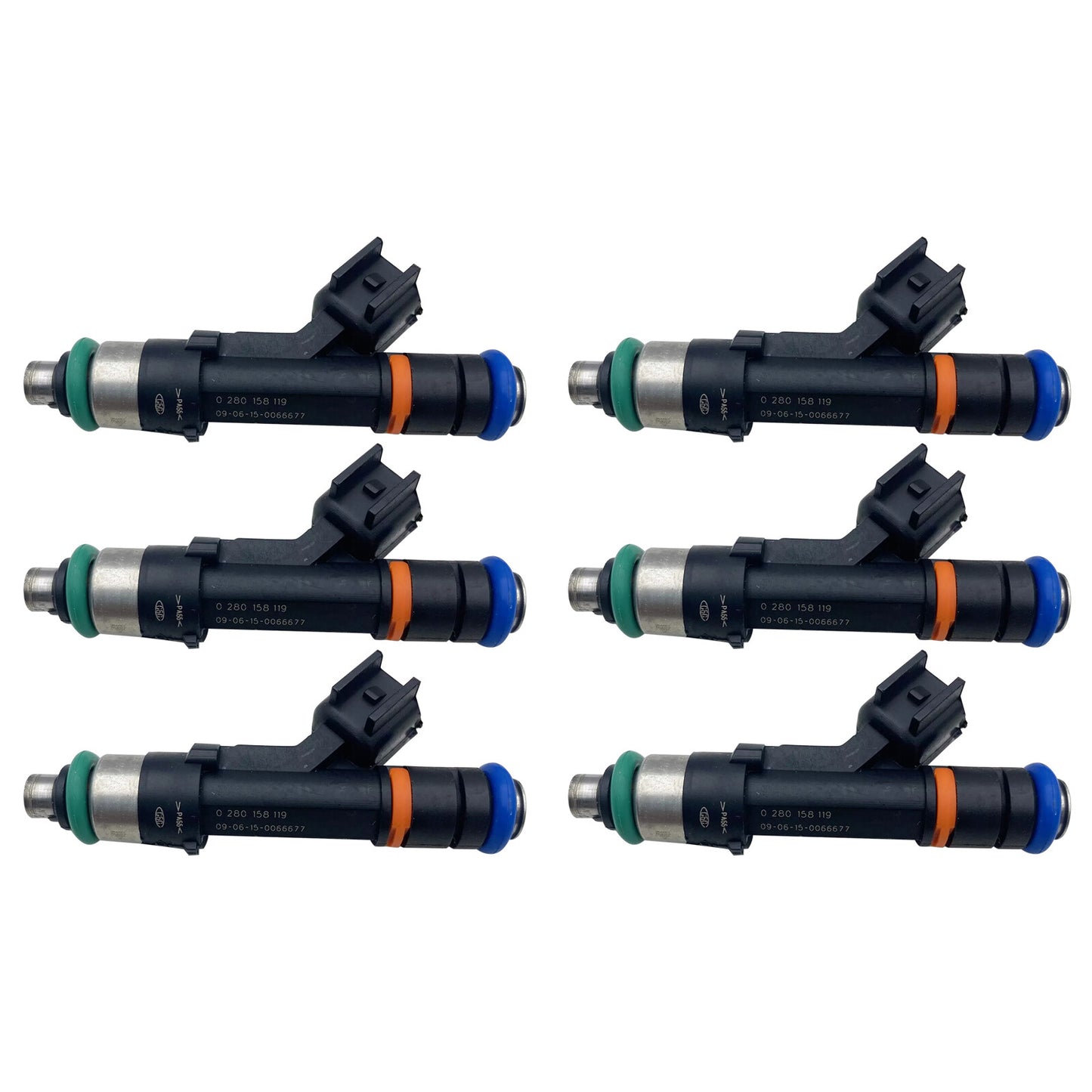 6Pcs Car Fuel Injectors 0280158119 04861667AA for Dodge Grand Caravan 3.3L 3.8L