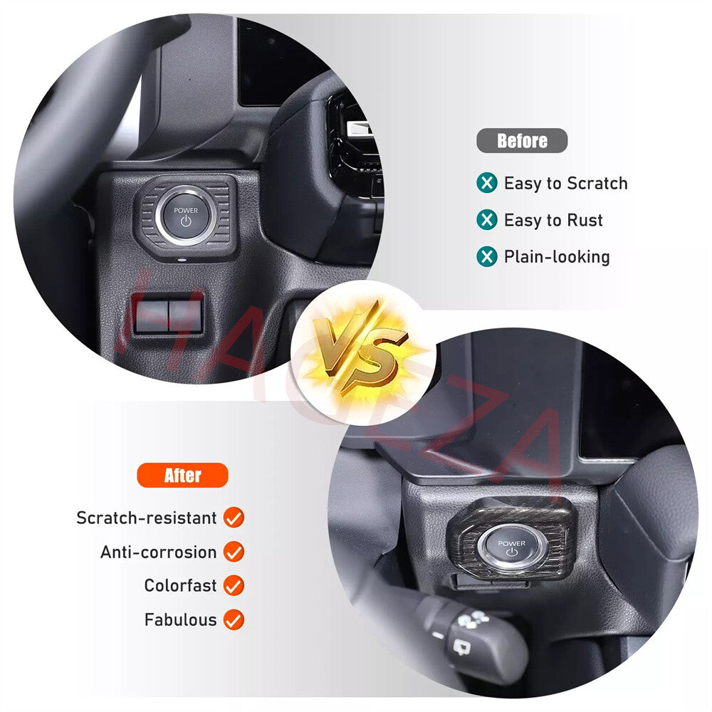 Black Wood Grain Engine Start Stop Button Trim For Toyot@ for Land Cruiser LC250 24+
