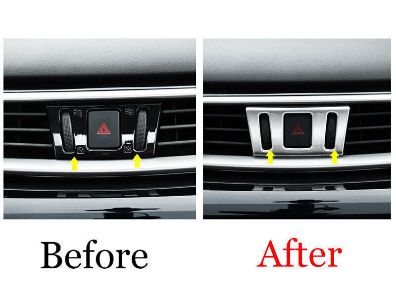 One-Click Startup Frame Cover Trim Fit for Nissan Murano 15-2021 Silver Steel