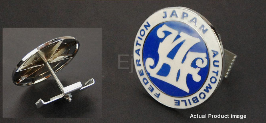 The blue badge on the front grille of the car is from the Japan Automobile Federation and is applicable to for Lexus .