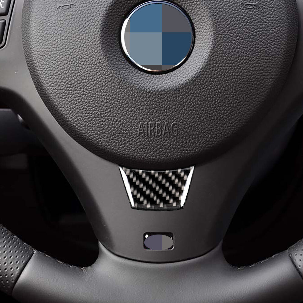 for BMW 3 Series E90 E92 2005-12 Carbon Fiber Interior Steering Wheel Cover Trim