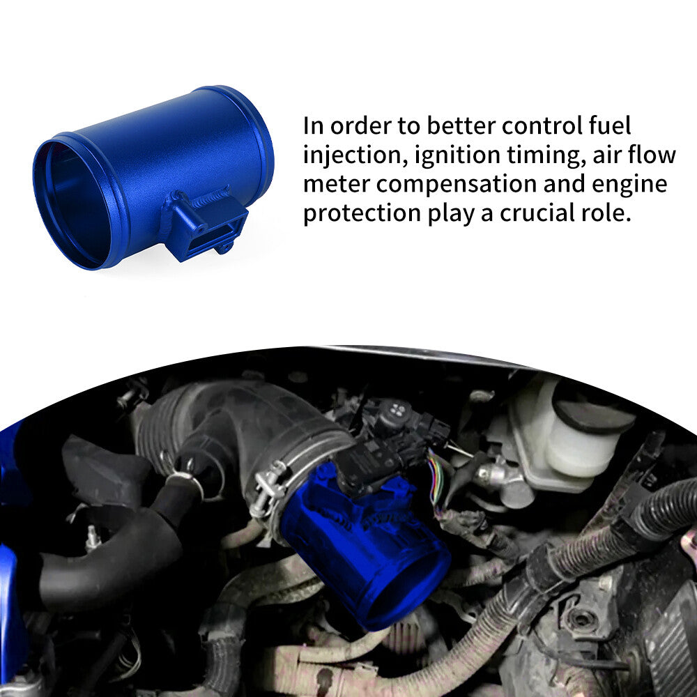 3 76mm for Ford for Nissan MAF Mass Air Flow Sensor Mount Adapter Blue