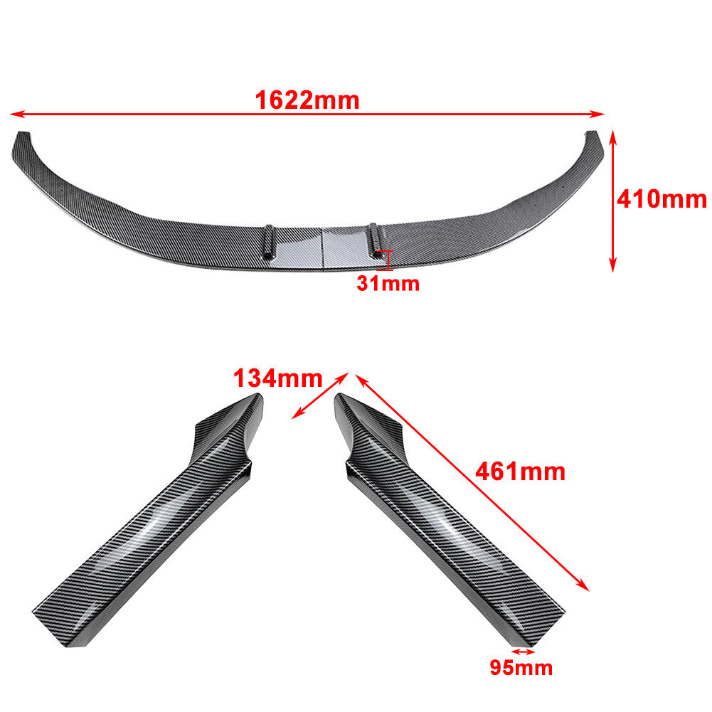 Fit for BMW 2 Series F22 F23 Front Bumper Spoiler Lip+Side Splitter Cover Trim