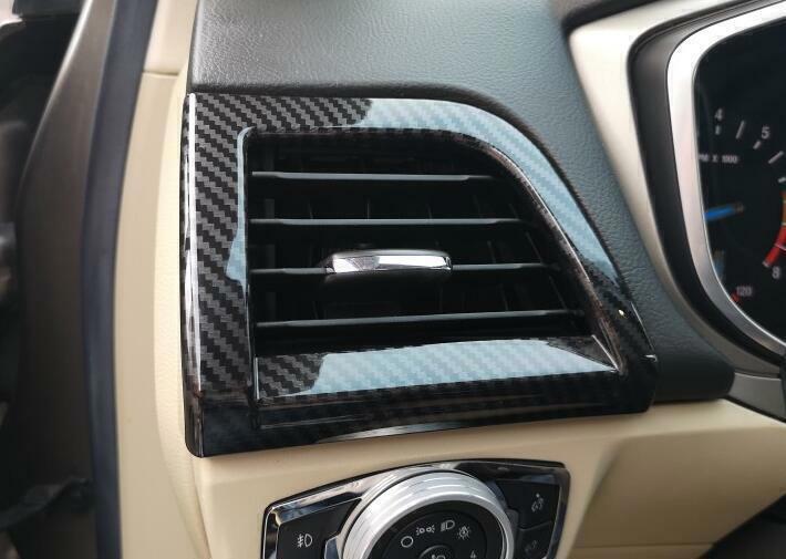 2X Carbon Fiber Console LR Air Outlet Vent Trim for Ford Fusion Mondeo 13-2020