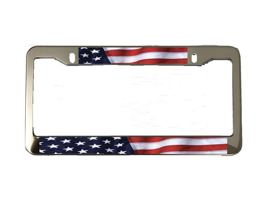 Car license plate frame cover, rear trunk American flag chrome plating, suitable for Genesis 1x