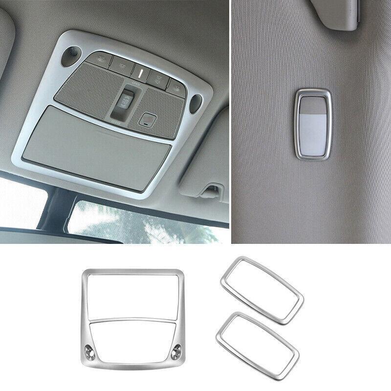 for Nissan Murano 2015-2021 Silver Matte Car Front Reading Light Lamp Frame Trim