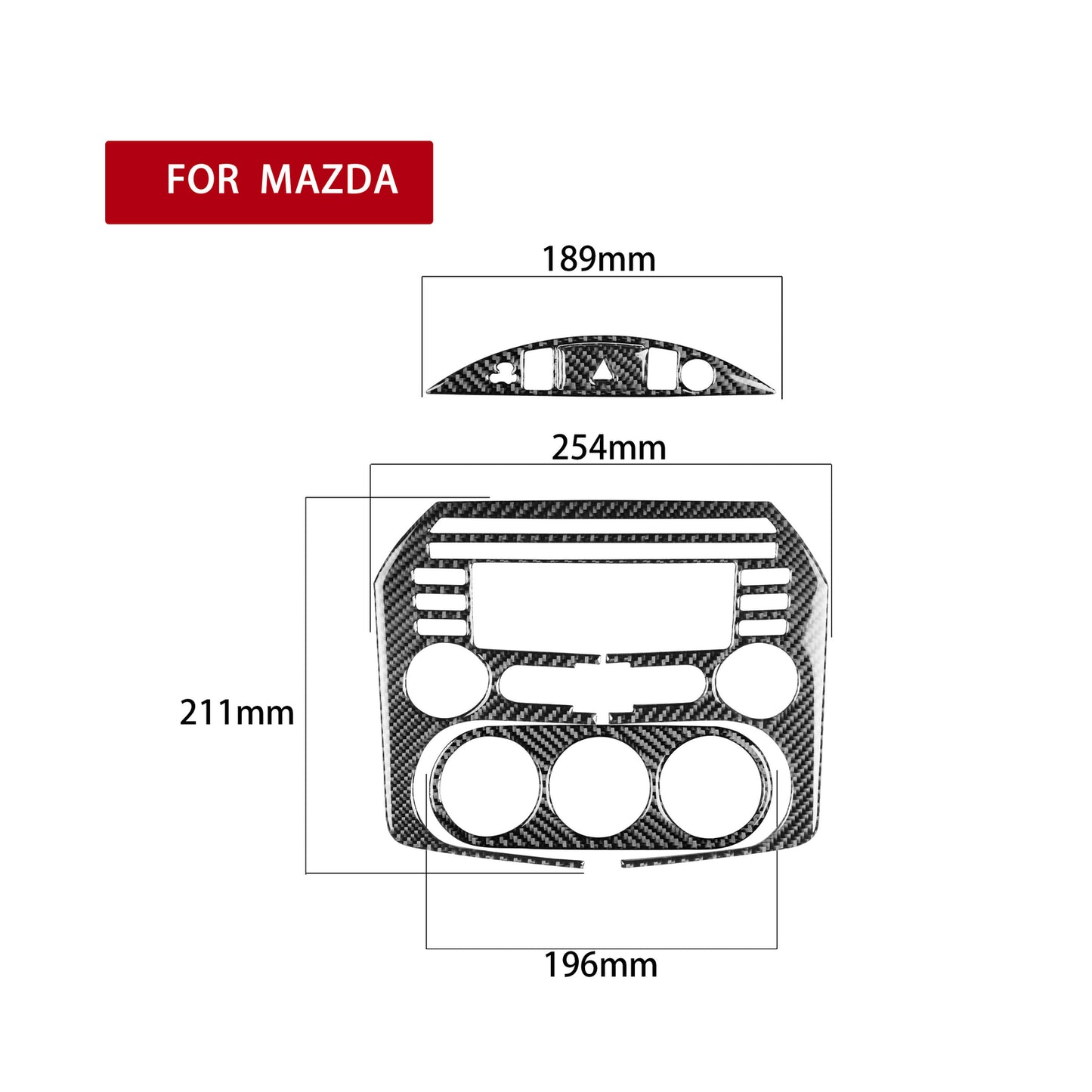 for Mazda MX-5 Miata 2009-2015 Carbon Fiber Interior Central Console Cover Trim
