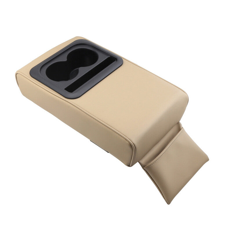 Car armrest cover, backrest cushion, center console armrest mat, storage cup holder, beige