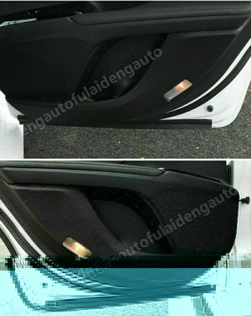 for Toyota for Camry 2018-2022 Carbon Fiber Leather Inner Door Anti-Kick Panel Cover
