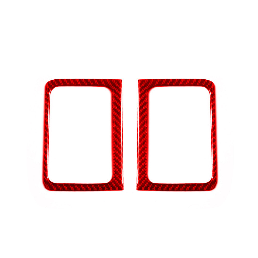 2Pcs Red Carbon Fiber Rear Door handle Cover Trim for Dodge for RAM 1500 2009-2012