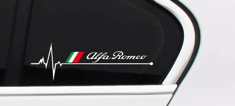 2-pack of Gulietta white car window sticker badges for Alfa Romeo Giulietta
