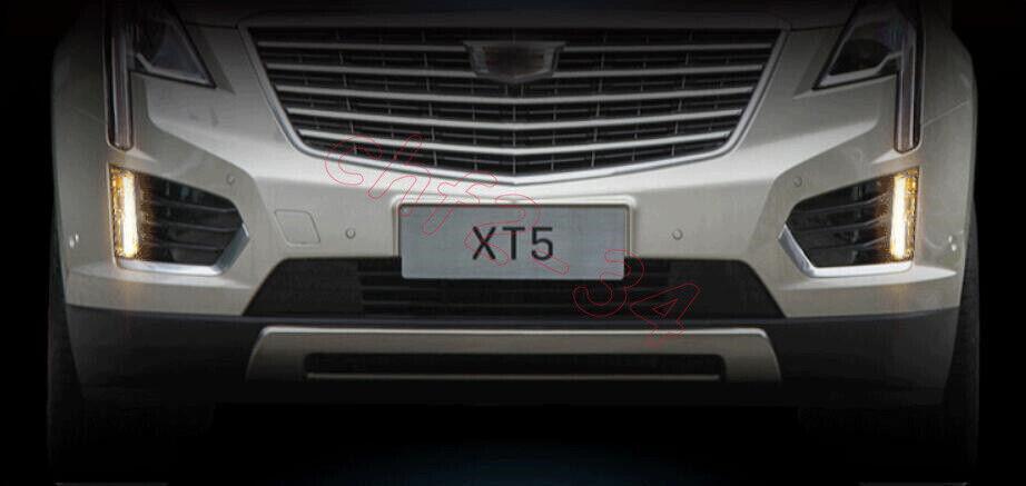 Led DRL Front Fog Light Lamp 3-Color Streamer Light Fit for Cadillac XT5 20-2022