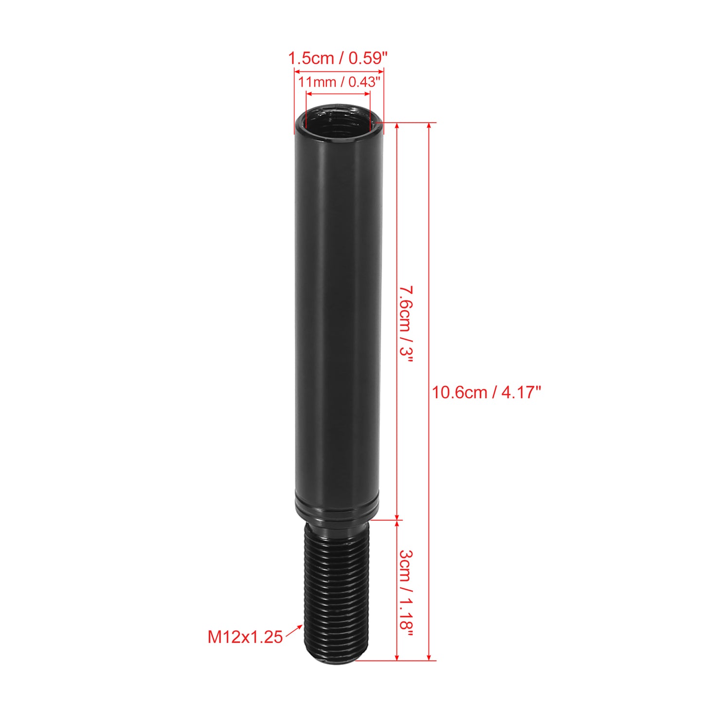 3 M12X1.25 Car Gear Shift Knob Extender Extension Lever for Ford 76mm